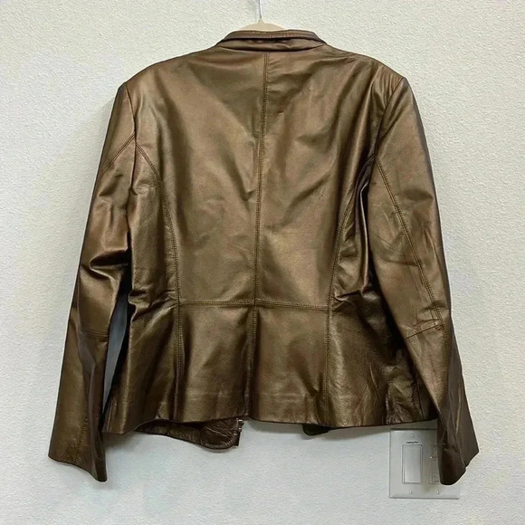 Women’s Bernardo Brand Genuine Leather Gold Jacket Size: XL - Picture 5 of 7